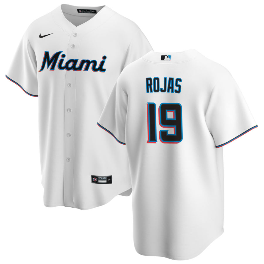 Nike Men #19 Miguel Rojas Miami Marlins Baseball Jerseys Sale-White
